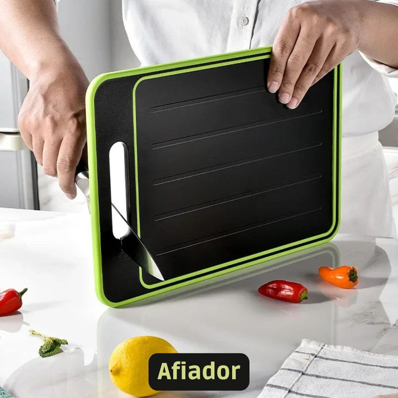 Tábua ChefFlex MultiBoard 4 em 1  | ❄️ Descongele | 🔪 Corte | 🧄 Rale | 🍋 Afie - A multifuncional que sua cozinha precisava!