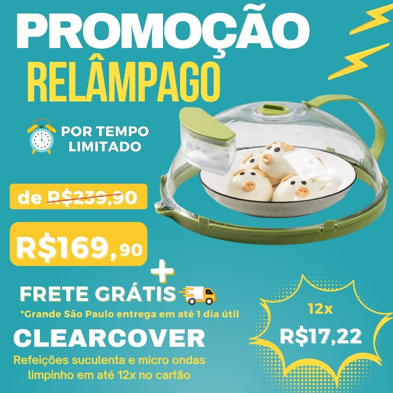 🌟 CLEARCOVER – A tampa que mantém suas refeições suculentas 🍲 e seu micro-ondas sempre limpo 🧼!