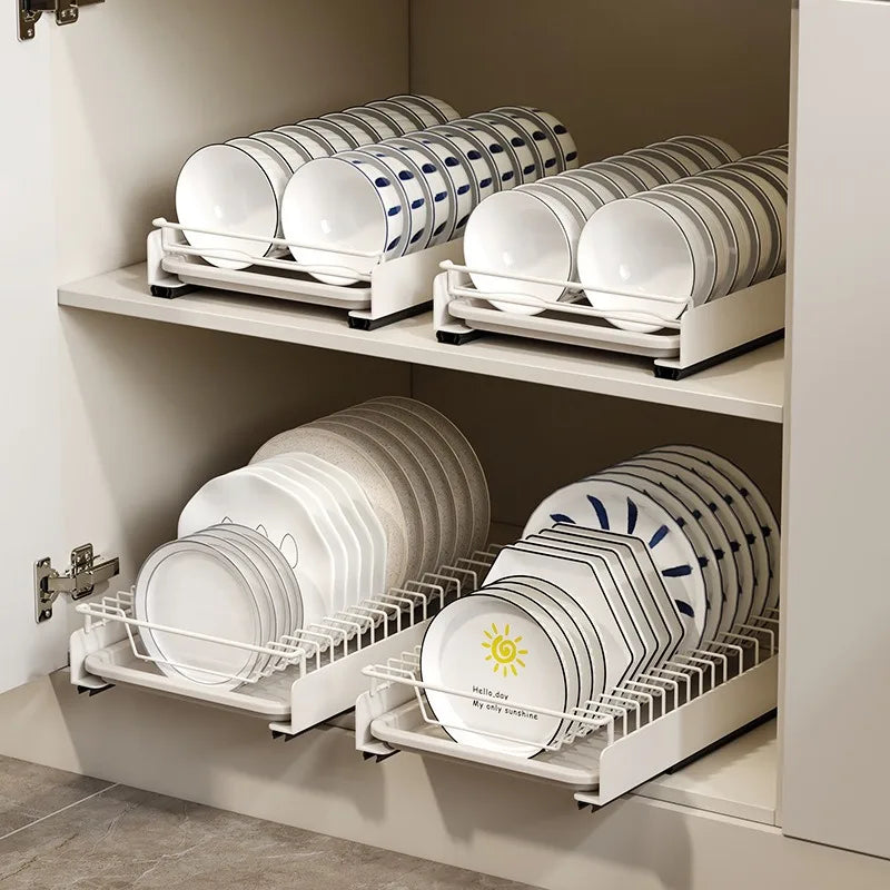 🧑‍🍳FlexKitchen – Hack Organizador Deslizante para Armário 🍽️ Praticidade e Estilo na Sua Cozinha!🥣